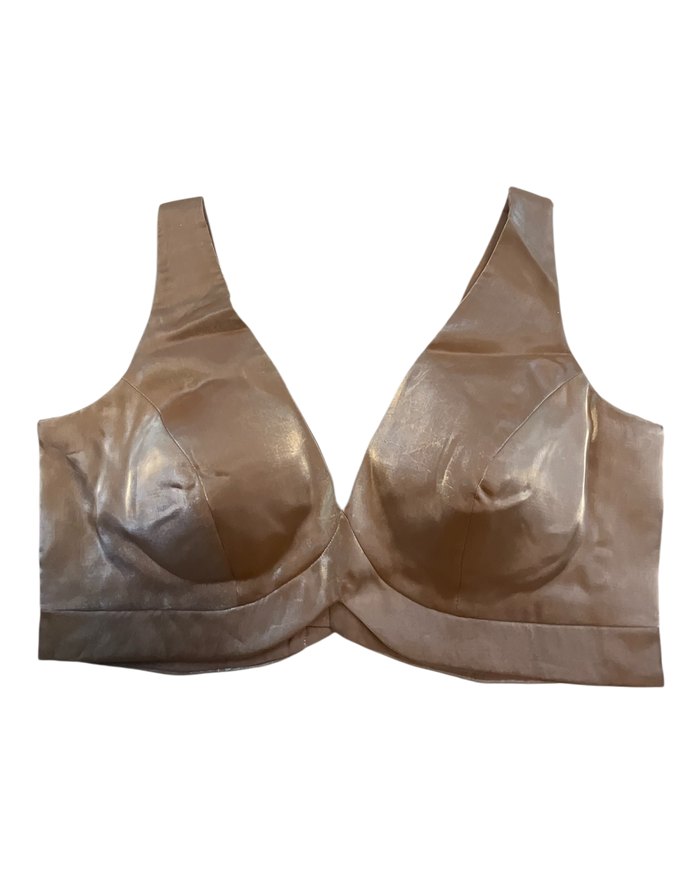 36" / UK 10 - Rose Gold - Rich Designer Silky Saree blouse with cups,  Sleeveless - UK Stock - Quick Delivery - RNK - R900B- KK