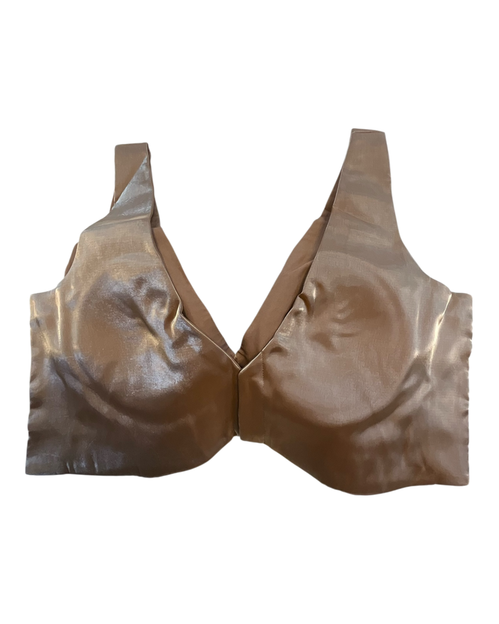36" / UK 10 - Rose Gold - Rich Designer Silky Saree blouse with cups,  Sleeveless - UK Stock - Quick Delivery - RNK - R900B- KK