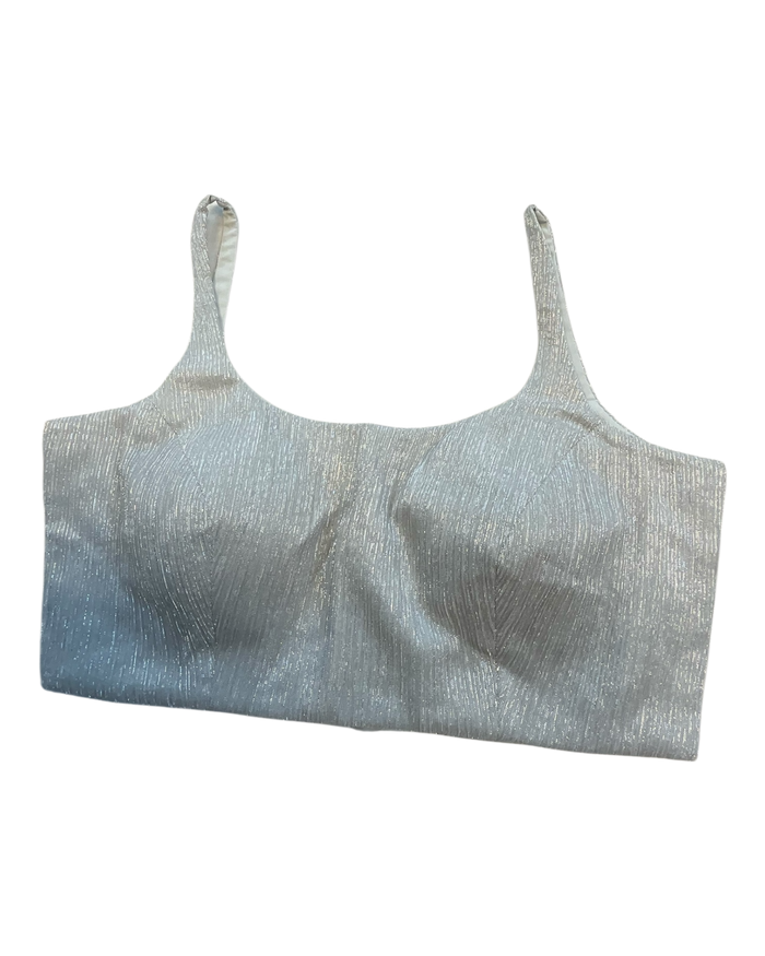 36" / UK 10 - Silver Grey - Rich Designer Saree blouse with cups,  Sleeveless - UK Stock - Quick Delivery - RNK - R931-H