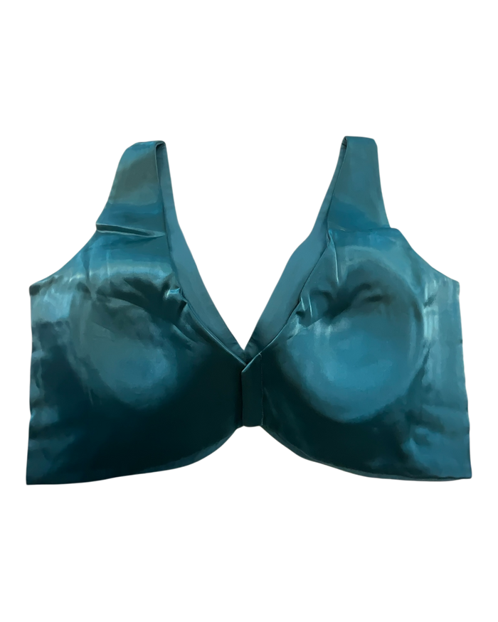36" / UK 10 - Teal - Rich Designer Silky Saree blouse with cups,  Sleeveless - UK Stock - Quick Delivery - RNK - R900B- KK