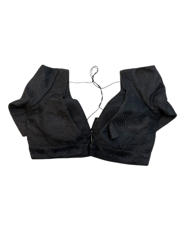 36" UK10 & 40" UK14 - Black - Deep Neck & Back - Saree / Lehenga Blouse -UK Stock - Quick Dispatch - B246 09KP25