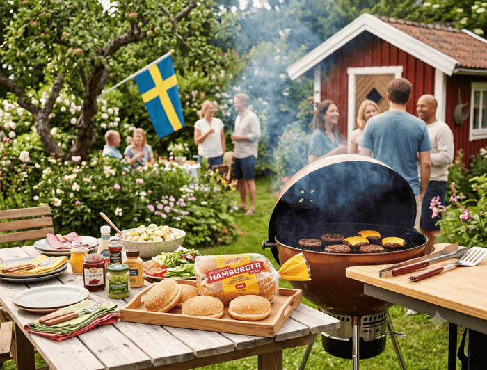 4 x Korvbröds Bagarn Hamburgerbröd 8 Hamburger Buns 448g (15.80 oz) – Authentic Swedish Sesame Hamburger Buns