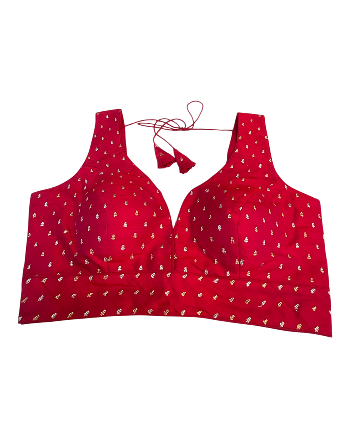 40" / UK 14 - Fuchsia - Silky Designer Saree blouse with cups,  Sleeveless - UK Stock - Quick Delivery - RNK - R717 KV