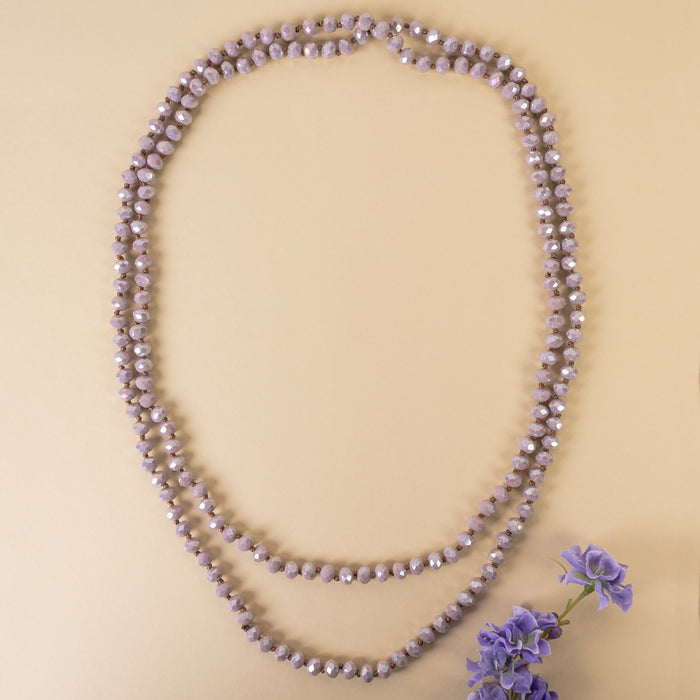 72028 - 12 - Beaded Necklace - Purple AB