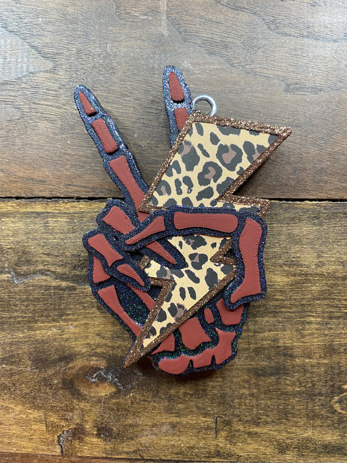 Skeleton Peace Lightning Bolt Freshie