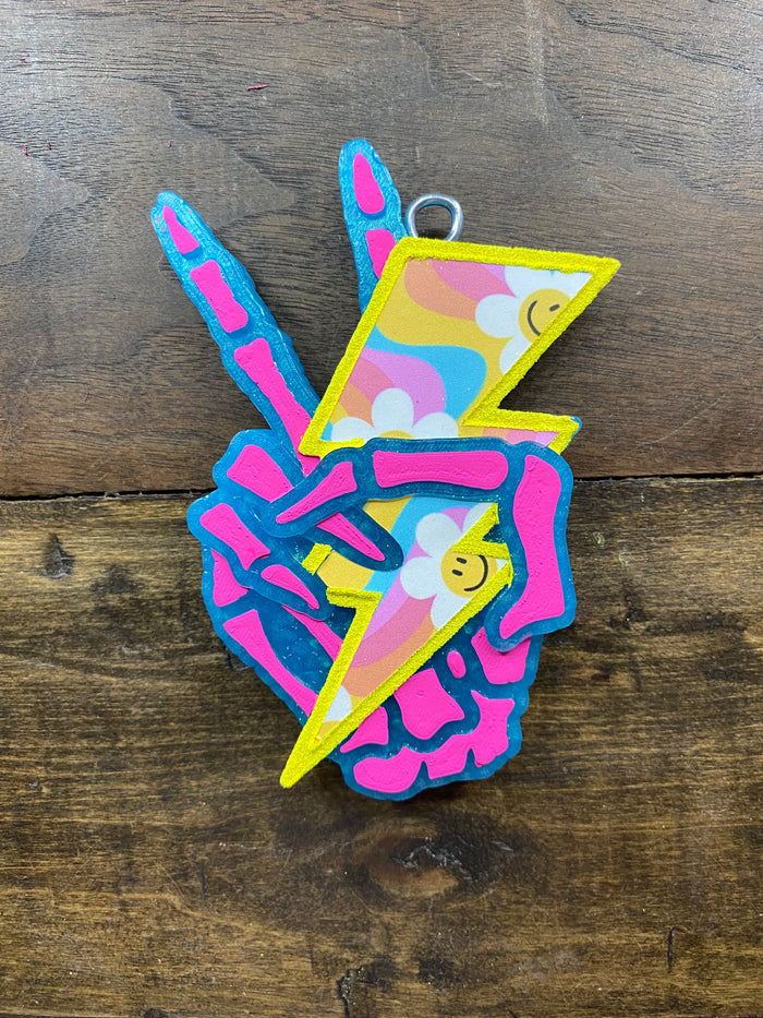 Skeleton Peace Lightning Bolt Freshie