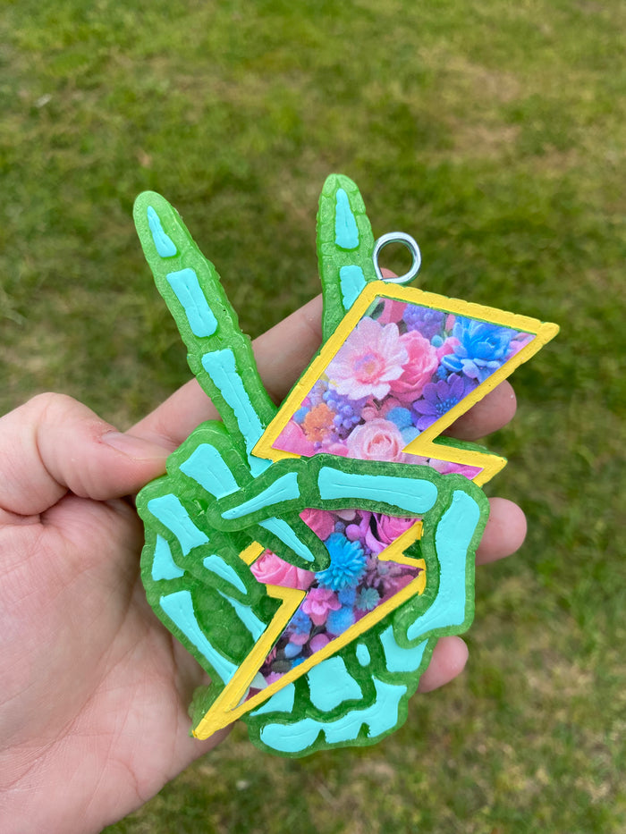 Skeleton Peace Lightning Bolt Freshie