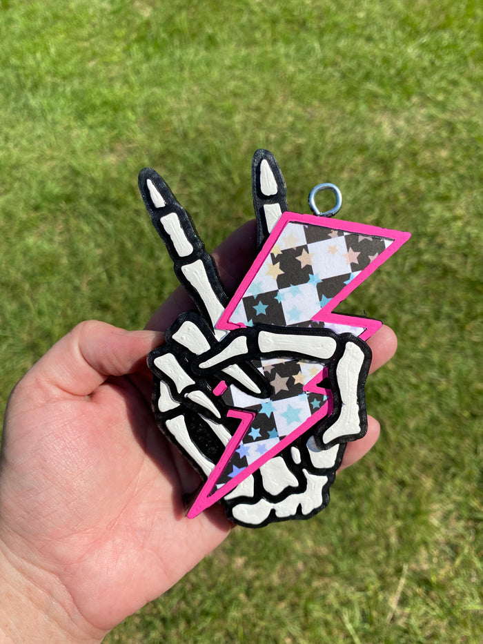 Skeleton Peace Lightning Bolt Freshie