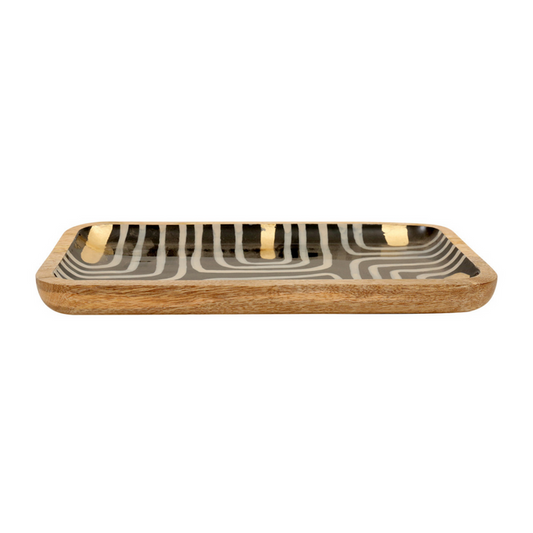 Abstract Mango Wood Decorative Tray