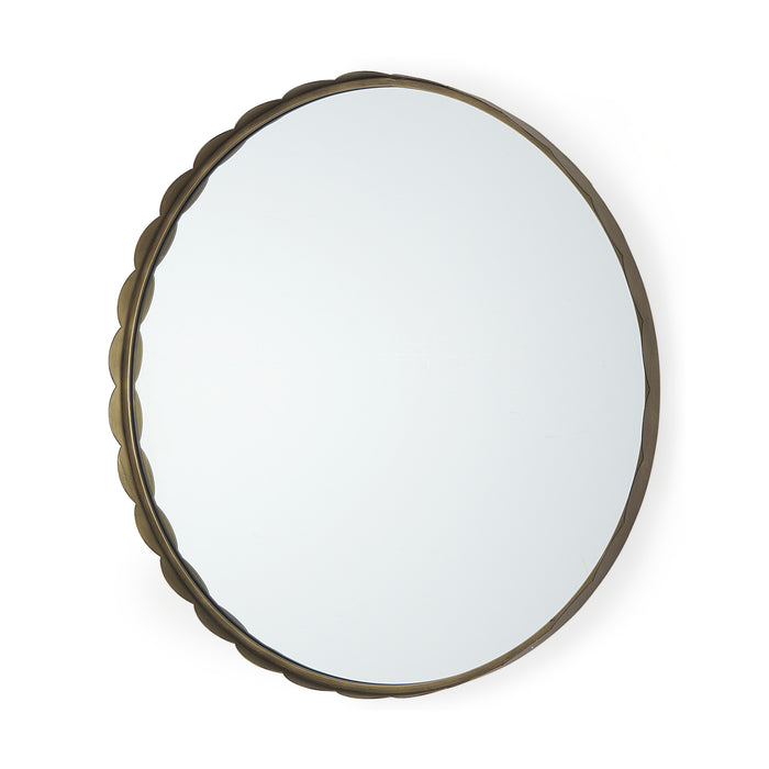 Adelaide 29.7" Metal Scallop Edge Round Mirror | 2 Colours - Magnolia Lane co. Home + Garden + Gift