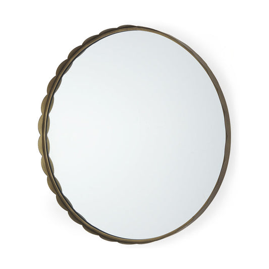 Adelaide 29.7" Metal Scallop Edge Round Mirror | 2 Colours - Magnolia Lane co. Home + Garden + Gift