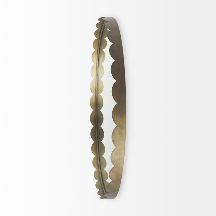 Adelaide 29.7" Metal Scallop Edge Round Mirror | 2 Colours - Magnolia Lane co. Home + Garden + Gift