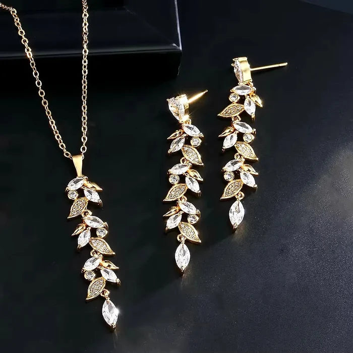 Wedding Jewelry - Cubic Zirconia Bridal Jewelry Set - Available in Silver and Gold