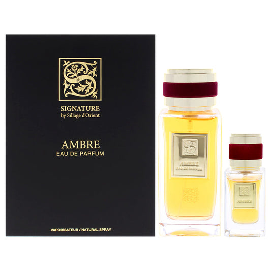 Amber by Sillage dOrient for Men - 3 Pc Gift Set 3.4oz EDP Spray, 0.5oz EDP Spray, Funnel