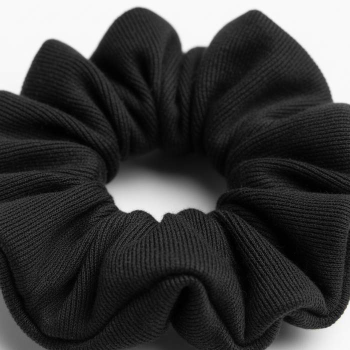 Annie Elastic Fabric Hair Scrunchies, 3 Count, Black