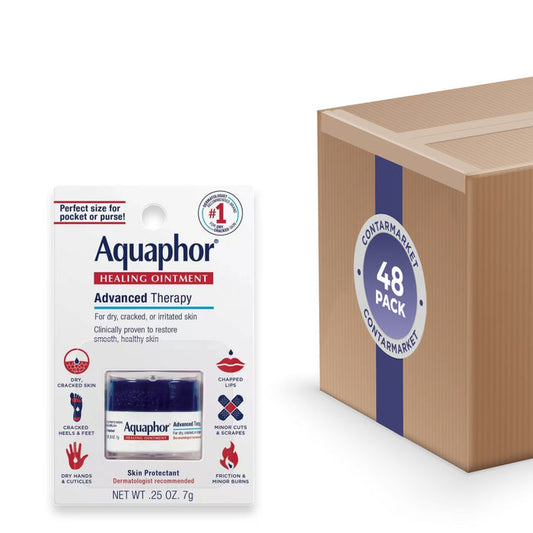 Aquaphor - Mini Jar, Advanced Therapy, Moisturizer, Unscented 0.25 Oz - 48 Pack