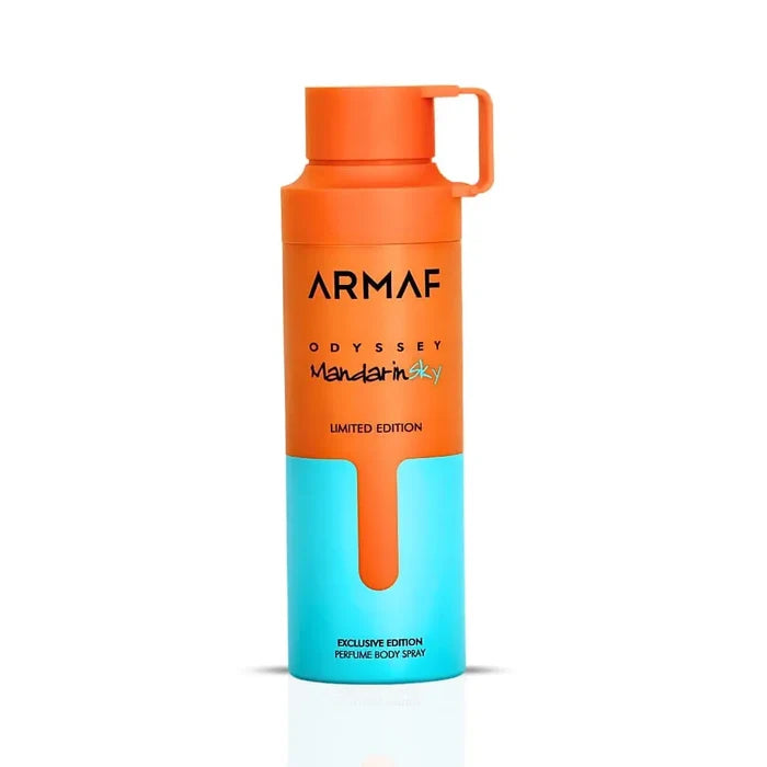 Orange and blue bottle with 'Armaf' branding on a white background