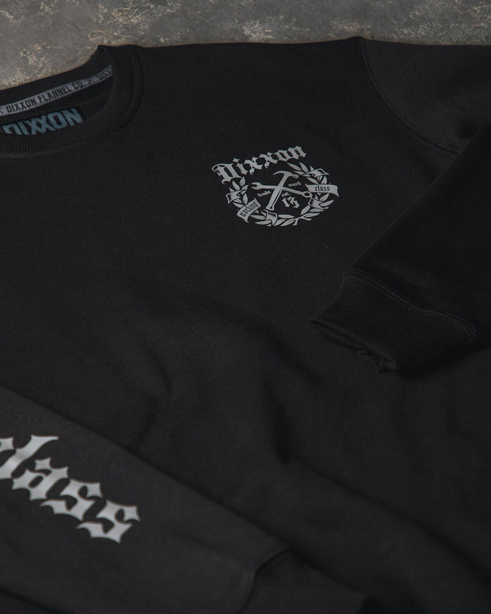 Men's Award Crest Crewneck - Grey & Black - Dixxon Flannel Co.