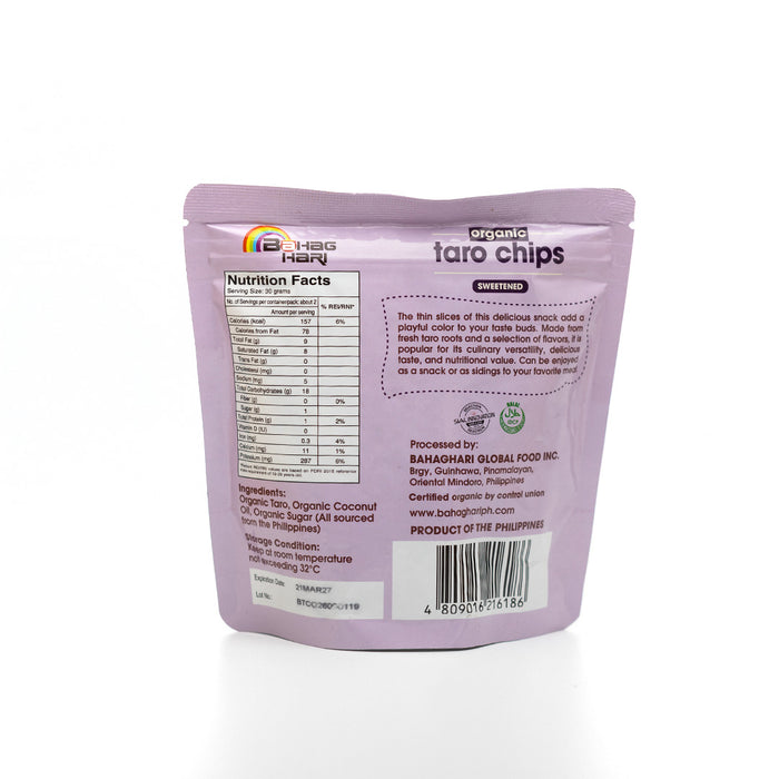 Bahaghari Organic Sweetened Taro Chips 50g