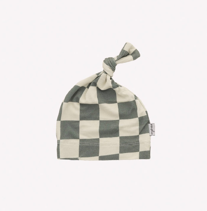 Basil Check Bamboo Knot Hat