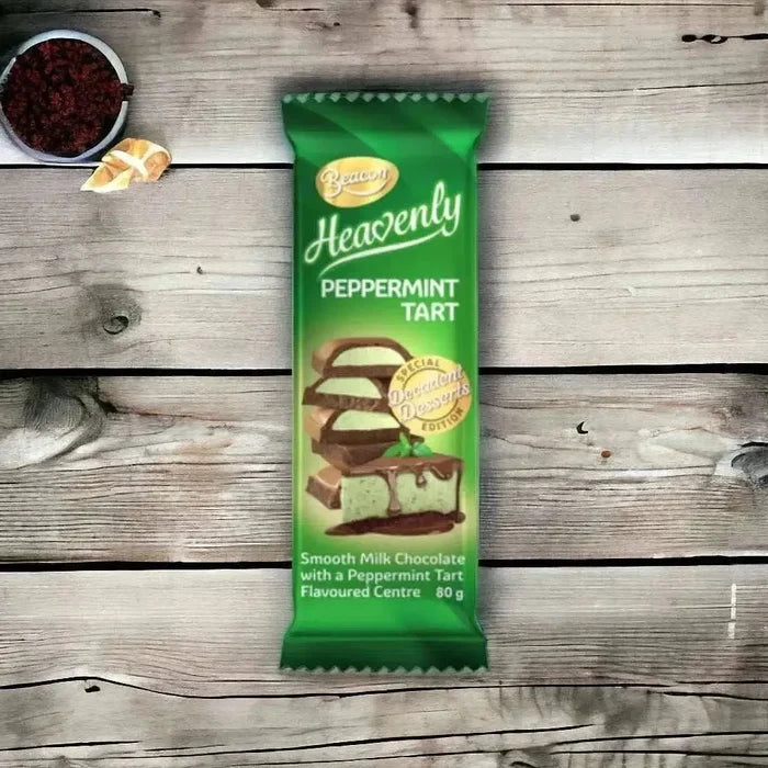Beacon Heavenly Peppermint Tart 90g chocolate bar with peppermint and pudding flavor