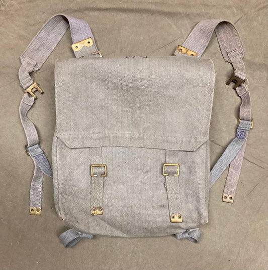 Belgian Air Force P37 Large Pack with Straps – Blue-Gray Cotton Canvas, Cold War Surplus