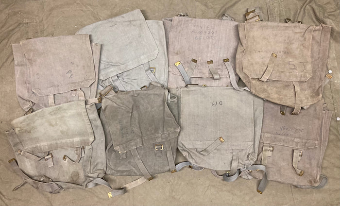Belgian Air Force P37 Large Pack with Straps – Blue-Gray Cotton Canvas, Cold War Surplus