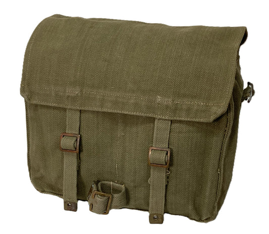 Belgian Army P37 Haversack – Light Green Post-WWII Canvas Surplus, 3-Compartment