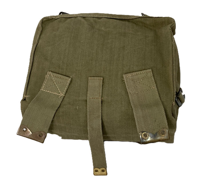 Belgian Army P37 Haversack – Light Green Post-WWII Canvas Surplus, 3-Compartment