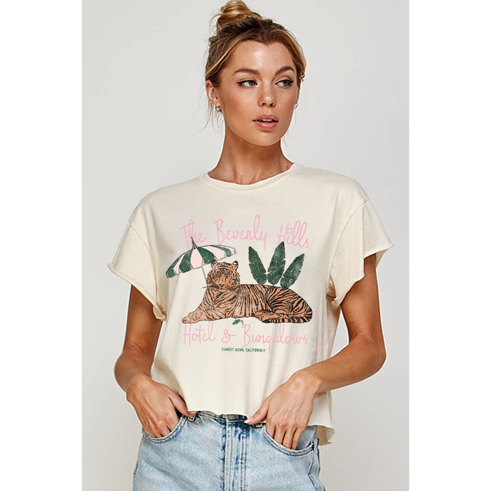 Beverly Hills Hotel Graphic Crop Tee