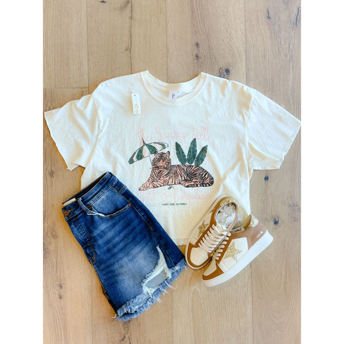 Beverly Hills Hotel Graphic Crop Tee