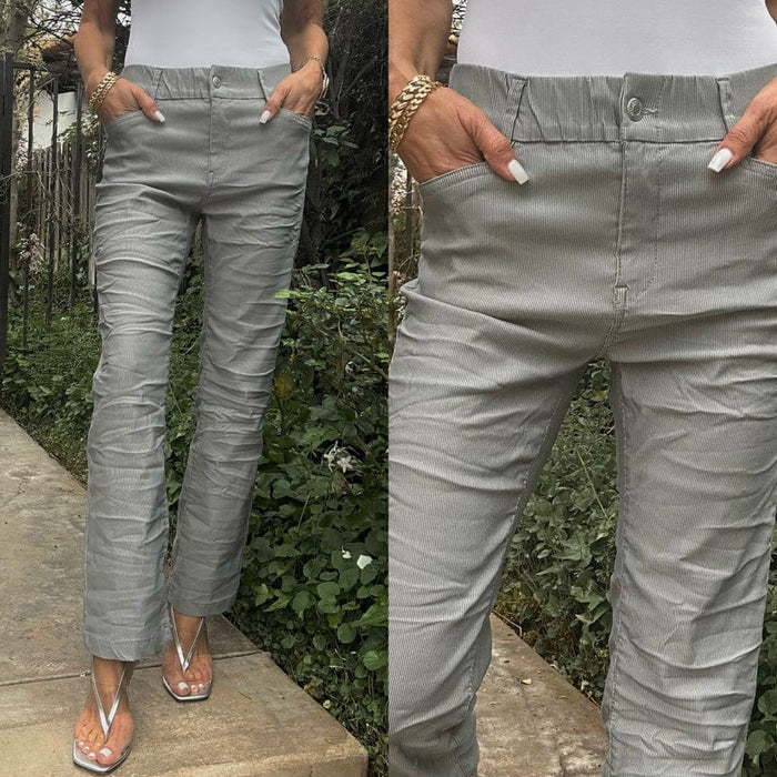Bevy Flog Novel Pant Grey Stripe