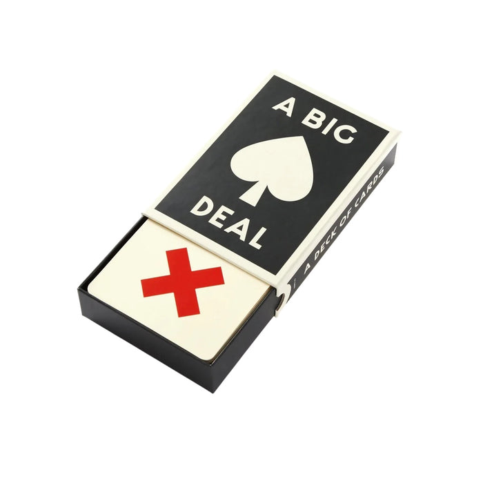 Big Deal Giant Playing Cards Brass Monkey box with oversized cards, top card displays a bold red X, party game gift set.