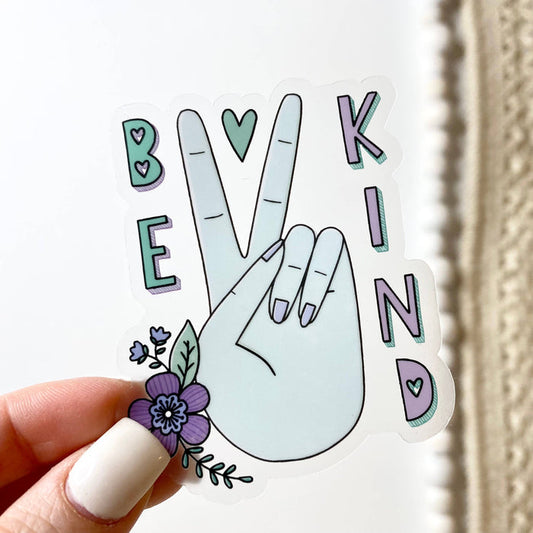 Big Moods 'Be Kind' Clear Vinyl Sticker