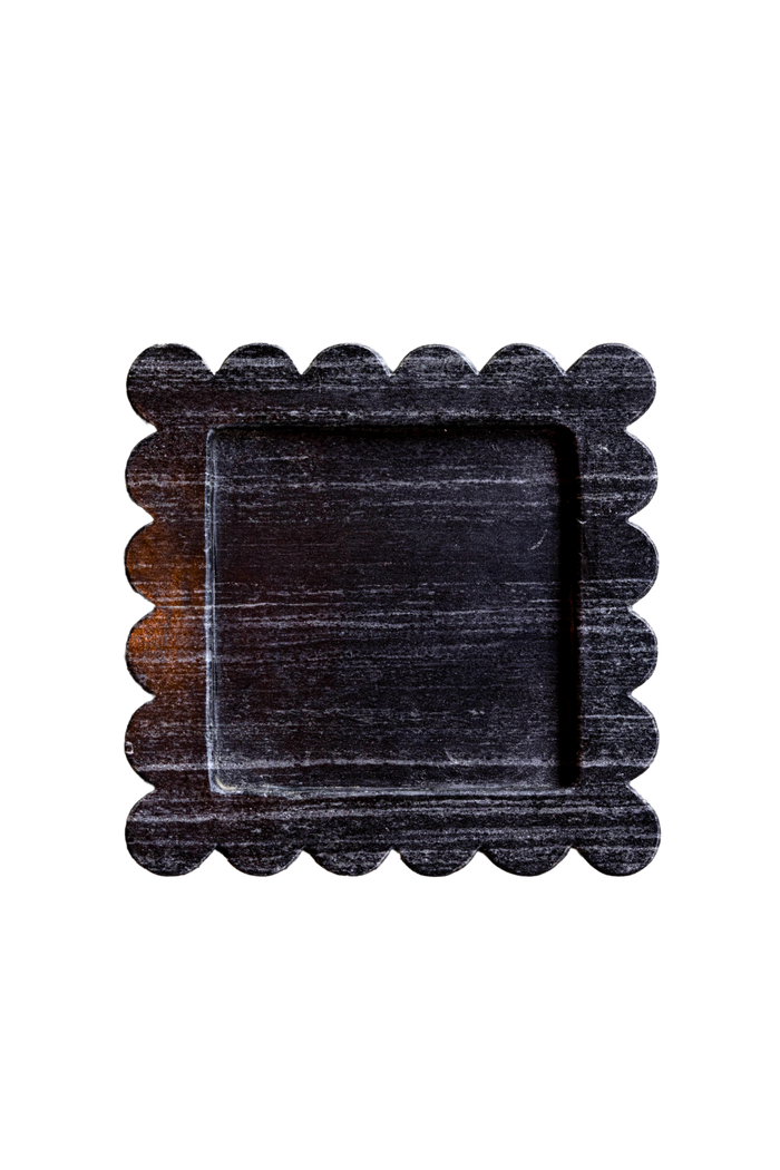 Black Marble Scalloped Tray - Magnolia Lane co. Home + Garden + Gift