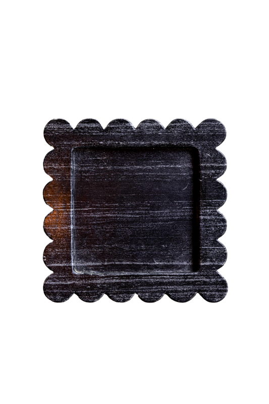 Black Marble Scalloped Tray - Magnolia Lane co. Home + Garden + Gift
