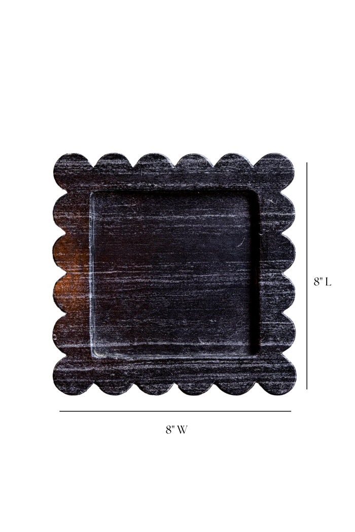 Black Marble Scalloped Tray - Magnolia Lane co. Home + Garden + Gift