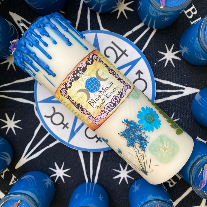 Blue Moon Jumbo Pillar Candle
