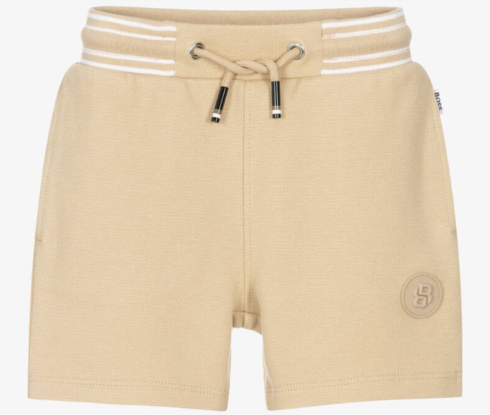 BOSS Boys Beige Cotton Piqué Shorts