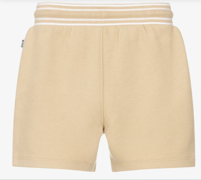BOSS Boys Beige Cotton Piqué Shorts