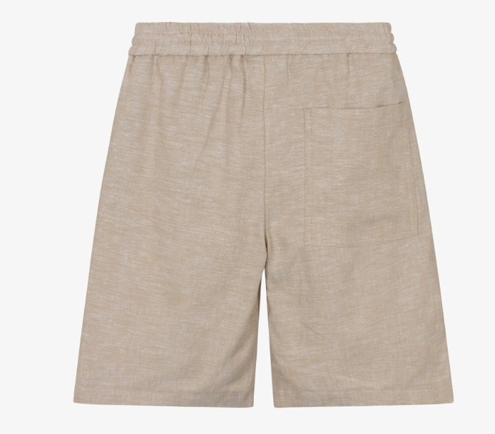 BOSS Boys Beige Linen Mix Drawstring Shorts