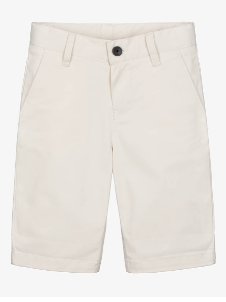 BOSS Boys Light Beige Cotton Twill Chino Shorts