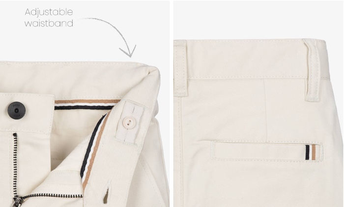 BOSS Boys Light Beige Cotton Twill Chino Shorts
