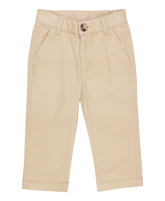 Boys Khaki Stretch Chino Pants: Off-White / 3-6m
