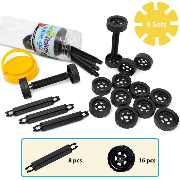 Brain Flakes Tube-Go - Wheels & Axles (8 sets)