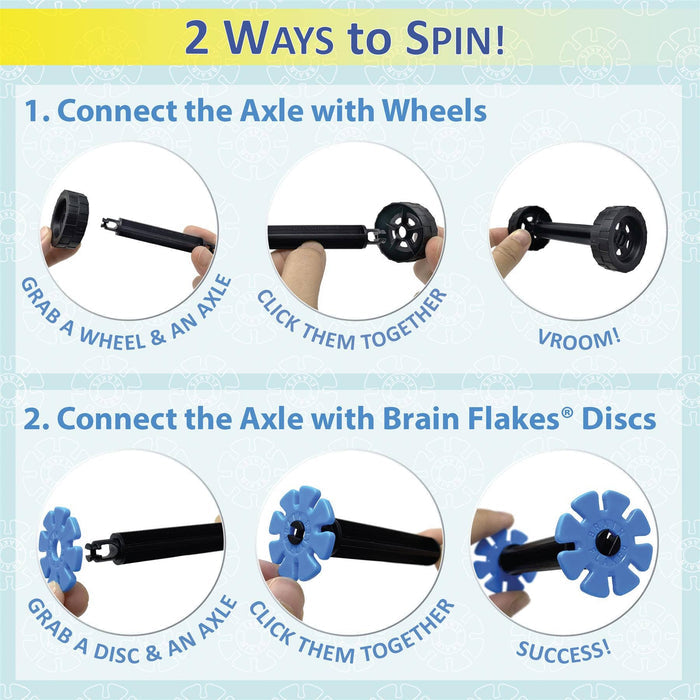 Brain Flakes Tube-Go - Wheels & Axles (8 sets)
