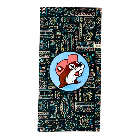 Buc-ee's Neon Tiki towel - 35x70 inches, 100% cotton