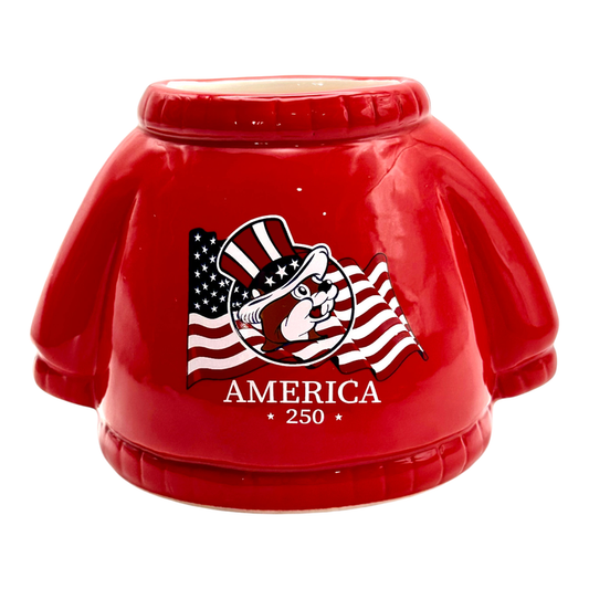 Buc-ee's red novelty candle - sweater shaped, apple pie scent