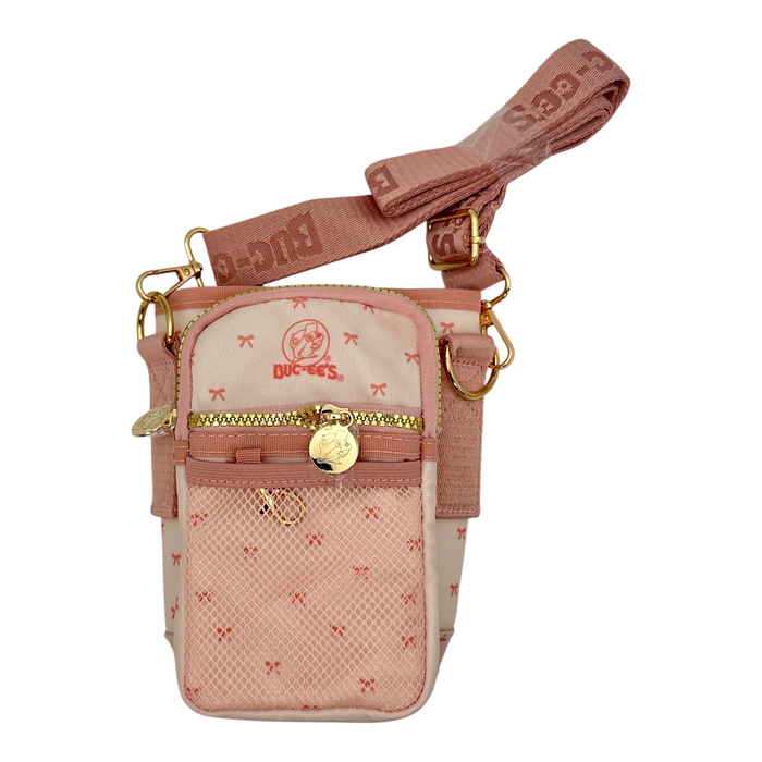 Pink crossbody tumbler bag - adjustable strap included