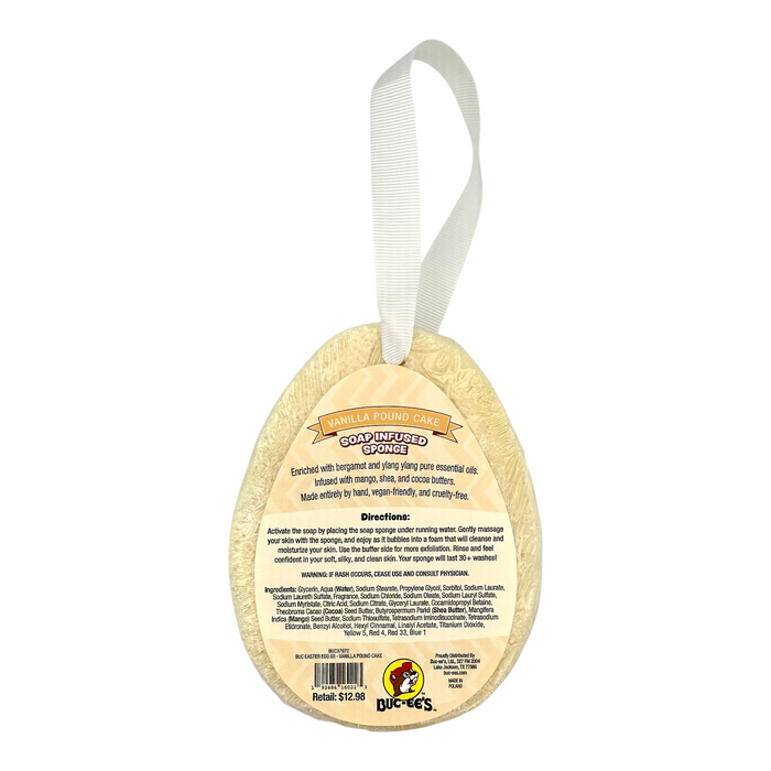 Buc-ee's Vanilla Pound Cake soap infused sponge - moisturizing blend